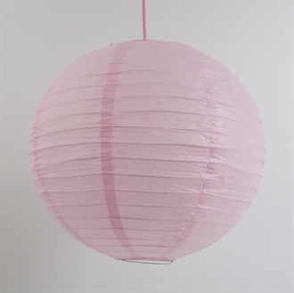 Rispapir lampeskærm 40 cm. Sart rosa